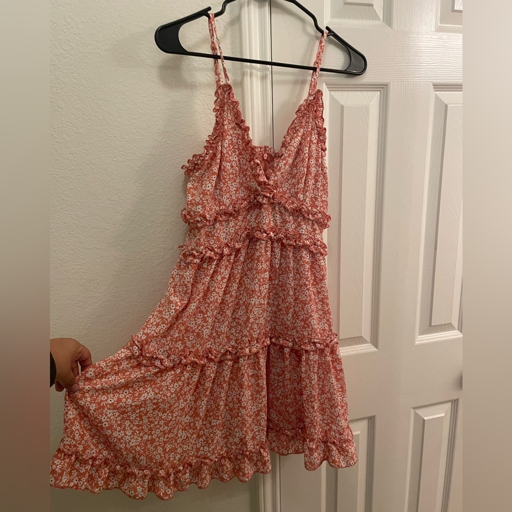 Iris Large floral ruffle mini dress